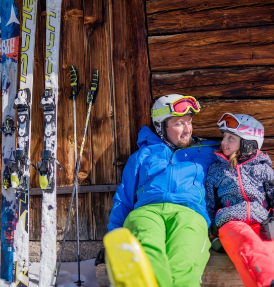 Rast beim Skifahren